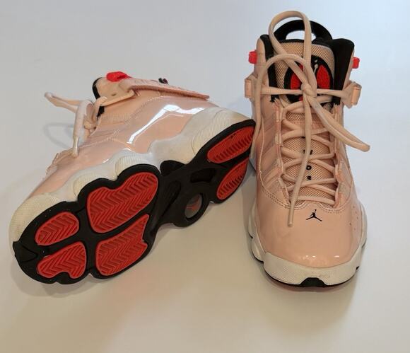 Jordan Shoes - Nike Girls Air Jordan 6 Rings 323419-602 Pink Black Youth 5Y (Women’s 6.5) Bball